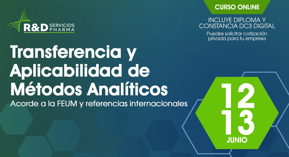 "Transferencia y Aplicabilidad de Métodos Analíticos Acorde a la FEUM y Referencias Internacionales" JUN2024
